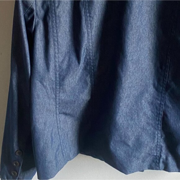 I.E. Woman Denim Blazer/Jacket-Dark Wash-3 Button Closure-Blue-22W-GUC - Picture 9 of 10